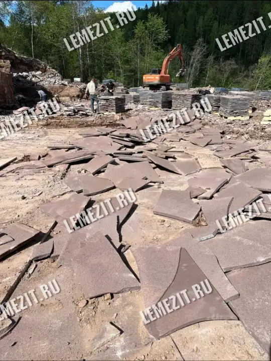 крупноформатный камень плитняк лемезит для мощения и ландшафта